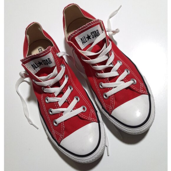 Red Low Top Unisex All Star Sneakers W10 M8 - Picture 2 of 8